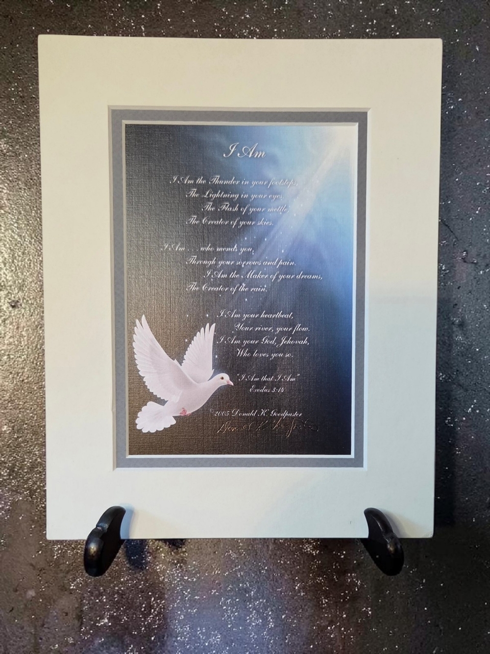 Inspirational Religious Poem "I Am," written and signed Donald K. Goodpaster ♡